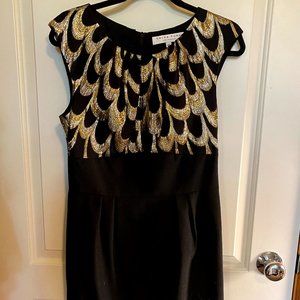 Trina Turk Black & Gold Evening Dress